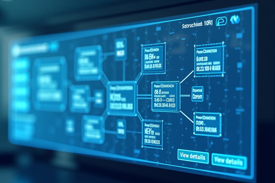Graphe de l'explorateur blockchain montrant des transactions liées à des réservations de voyage, avec des icônes de loupe et des détails vérifiables en un clic, un champ de recherche et des filtres temporels, le tout dans une interface utilisateur élégante et futuriste.
